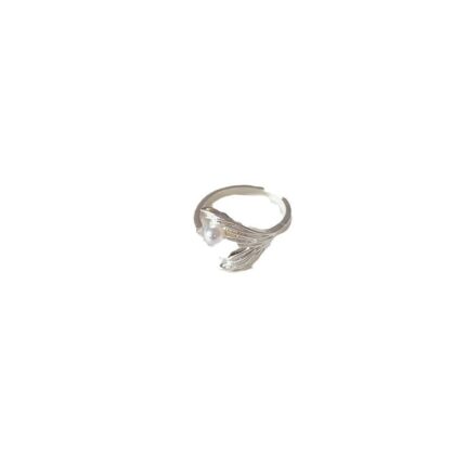 Rafayel Silver and White Fishtail Ring