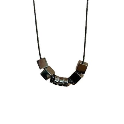 Love and Deep Space sylus black square geometric necklace