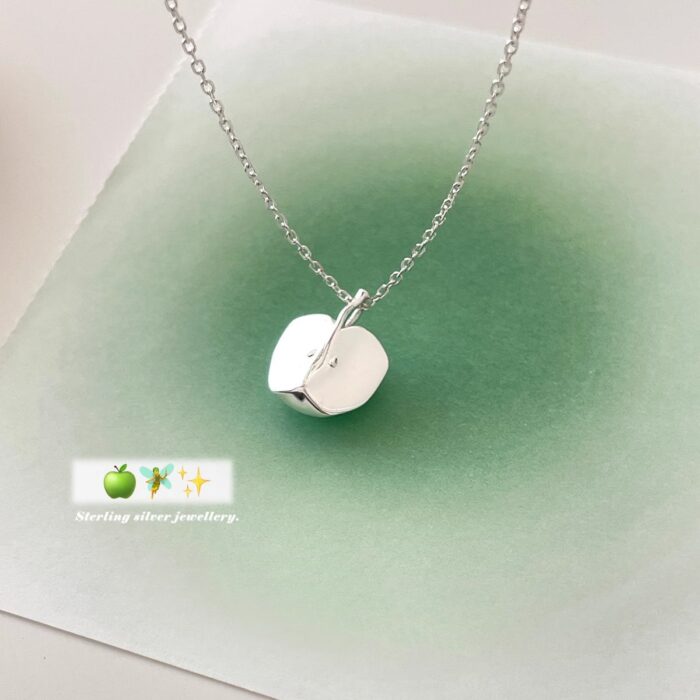 925 Silver Apple Pendant Necklace
