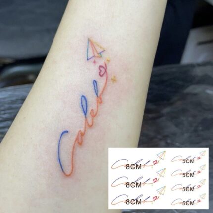 caleb tattoo sticker(Name + one apple each)