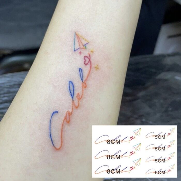 caleb tattoo sticker(Name + one apple each)