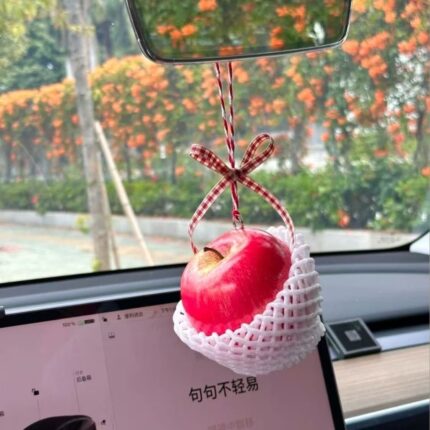 caleb red big apple car charm