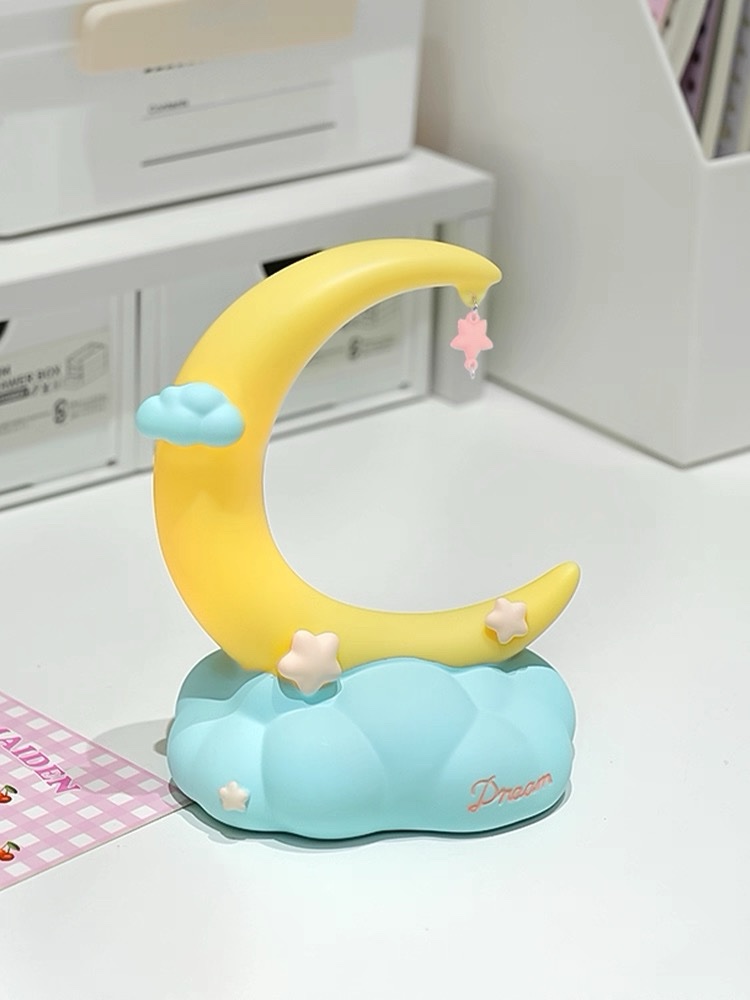 Moonlight Fairytale DIY Night Light – Cute Resin Moon & Cloud Bedside Lamp for Cozy Home Décor & Gifts